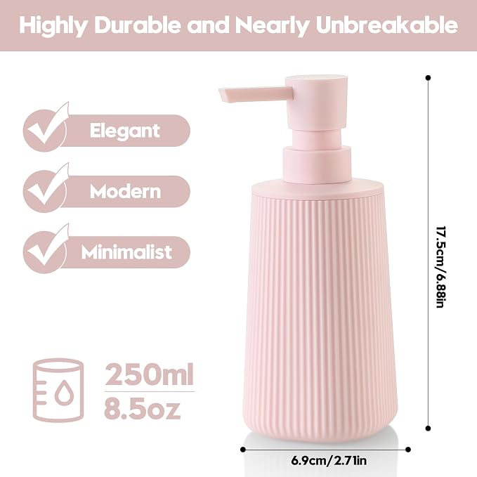 Small Soap Dispenser for Bathroom and Kitchen, Modern Farmhouse Striped Style - Image 6
