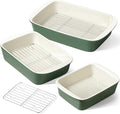 LE TAUCI Deep Casserole Dishes for Oven, 13.7”x9.6” Ceramic Baking Dish Set by LETAUCI