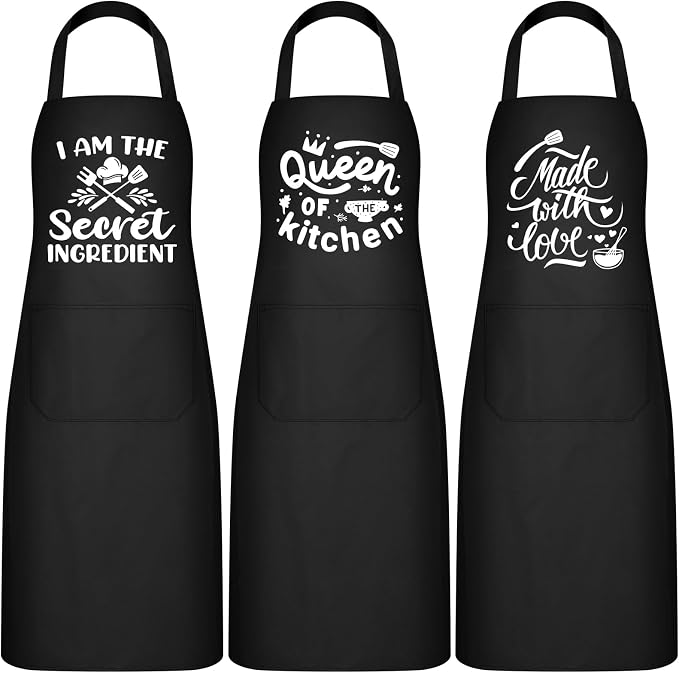 Jeyiour 3 Pack Funny Cooking Aprons Women Oil-proof Kitchen Aprons by Jeyiour