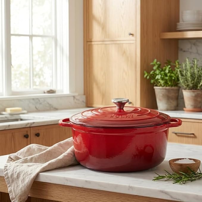 Zulay Kitchen 6.4QT Enameled Cast Iron Dutch Oven Pot - Image 8
