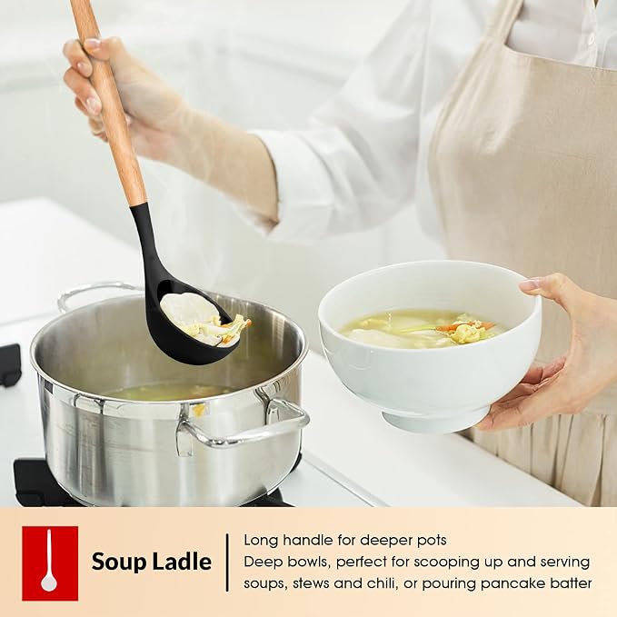 E-far Cooking Utensils Set of 6, Silicone Kitchen Utensils - Image 5