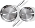 DELARLO Tri-Ply Stainless Steel Pan, 18/10 Frying Pan, Oven Safe Up to 600°F by DELARLOCOOKWARE