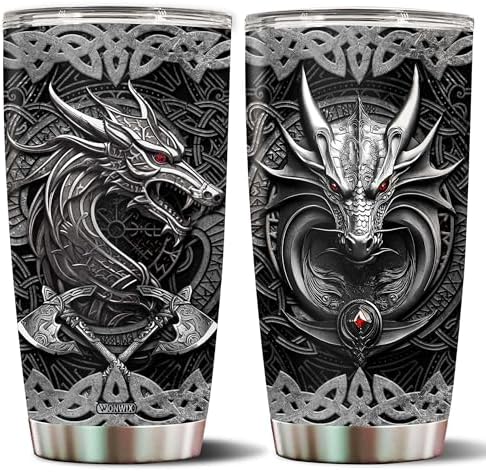 Dragon Viking Gifts for Men 20oz Coffee Cup Drinking Travel Mug