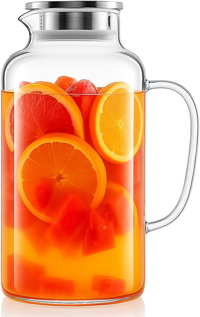 Hannadepot Glass Pitcher, 3.5L/118 oz Glass Water Pitcher by Hannadepot