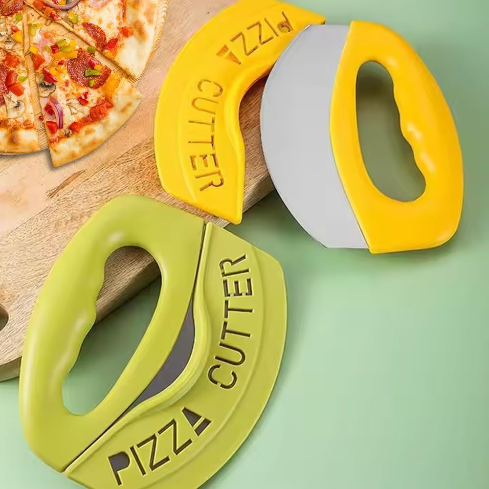 Mezzaluna Mincing Chopper Easy Grip Pizza Cutter and Salad Chopper