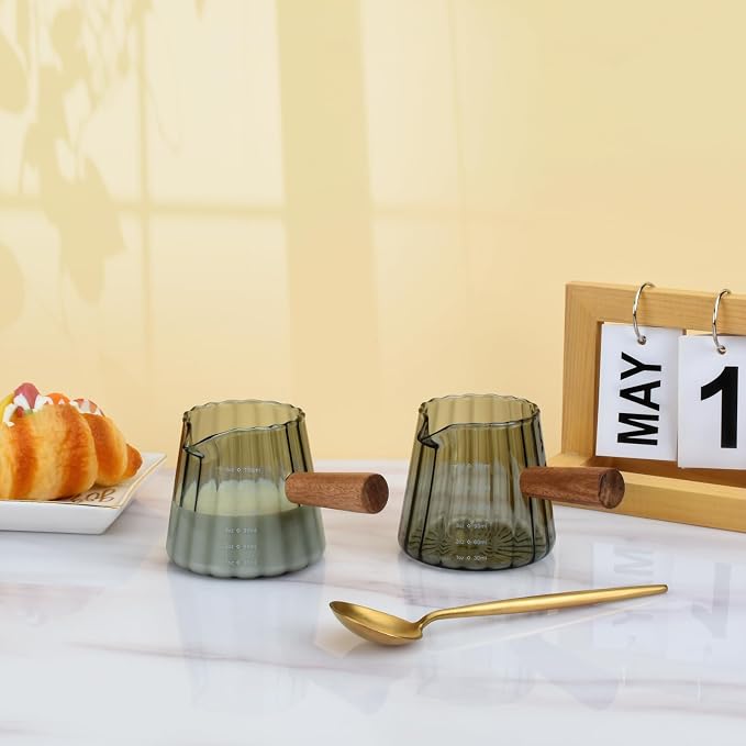 2Pcs Glass Measuring Cup, 6oz Creamer Pitcher - Image 4