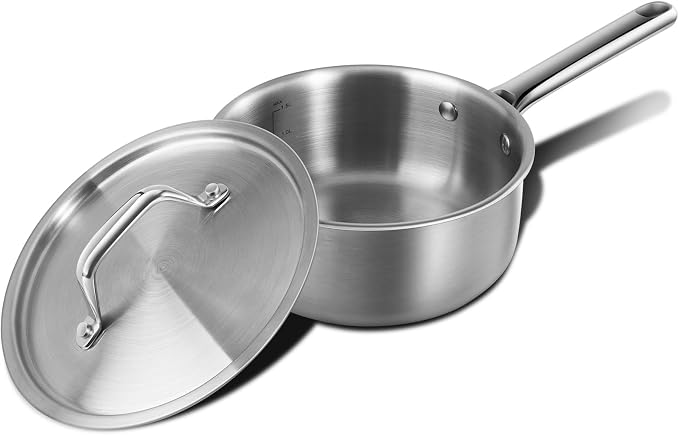 1.5 QT Saucepan with Lid, 3-Ply Stainless Steel Saucepan, Induction Compatible by Unknown