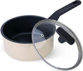 Nonstick Sauce Pan with Lid, 2QT small pot, PFOA Free, Kitchen Pots Induction by Cookingmorerejoicingmore