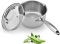 Stainless Steel Saucepan with Tempered Glass Lid, 2.5 Quart Multipurpose by Cyrosa