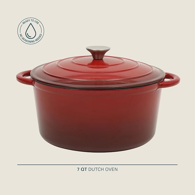 Gibson Home Addlestone 7 Qt Enameled Cast Iron Dutch Oven Pot - Image 2