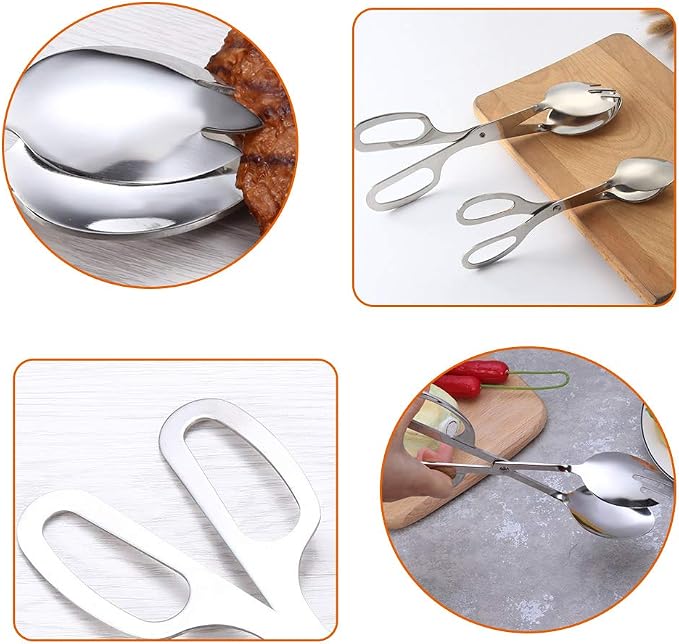 2 PACK Buffet Tongs, Stainless Steel Salad Tongs, Serving Tongs - Image 6