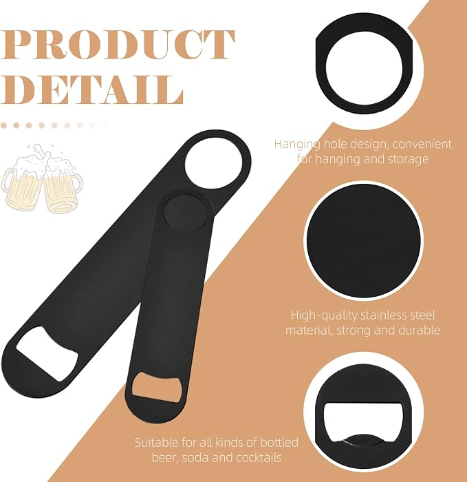 24 Pack Flat Beer Bottle Opener 5 inch Heavy Duty Stainless Steel Flat Bottle - Image 3
