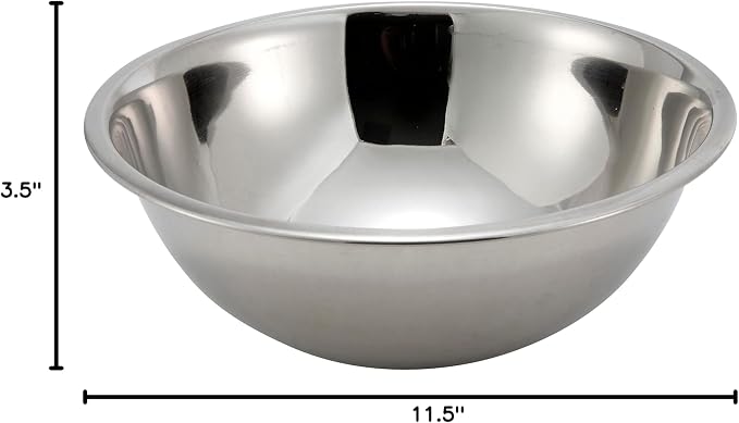 Winco 5 Quart Heavy-Duty Stainless Steel Mixing Bowl - Image 3