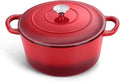 TeamFar 3qt Dutch Oven, Small Enameled Cast Iron Dutch Oven Pot by TeamFar