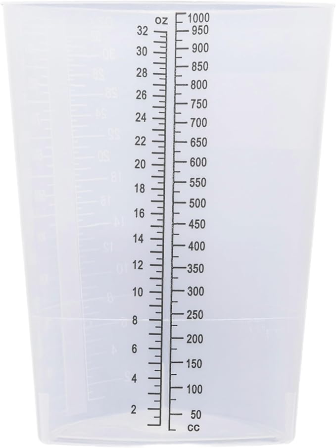 Vakly Plastic Graduated Triangular Intake Output Container 32 ounce Three-Sided - Image 8