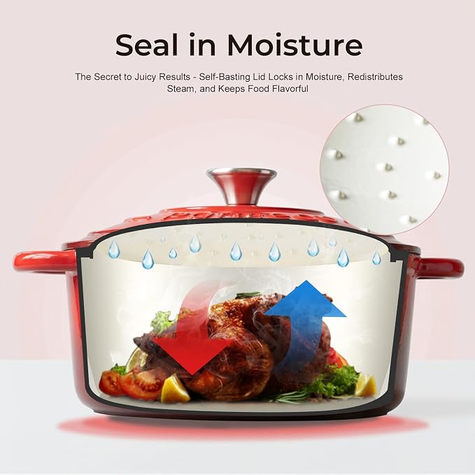 Parmedu 5.5QT Enameled Cast Iron Dutch Oven - Image 6