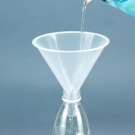 QWORK Plastic Funnels with Long Spout, 6 Pack Clear Wide-Mouth Bottle Filling - Image 3
