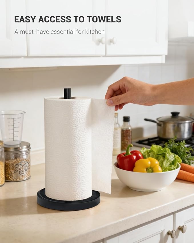 NESAPTO Paper Towel Holder Countertop, Wooden Freestanding Paper Towel Stand - Image 6