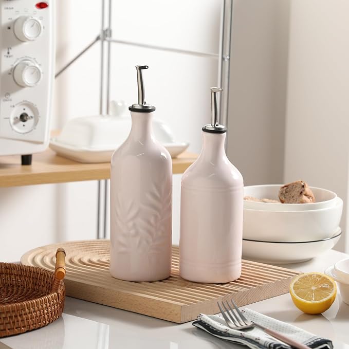 Sweejar Ceramic Olive Oil Dispenser Bottle, Opaque Oil Cruet Protects to Reduce - Image 6