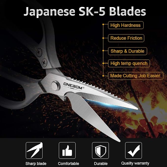 ONEBOM Kitchen Shears 2 Pack, Apartment Kitchen Accessories Cooking Shears - Image 2