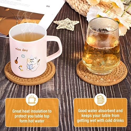 Mckanti 8 Pcs Drink Coasters with Holder, Absorbent Coasters for