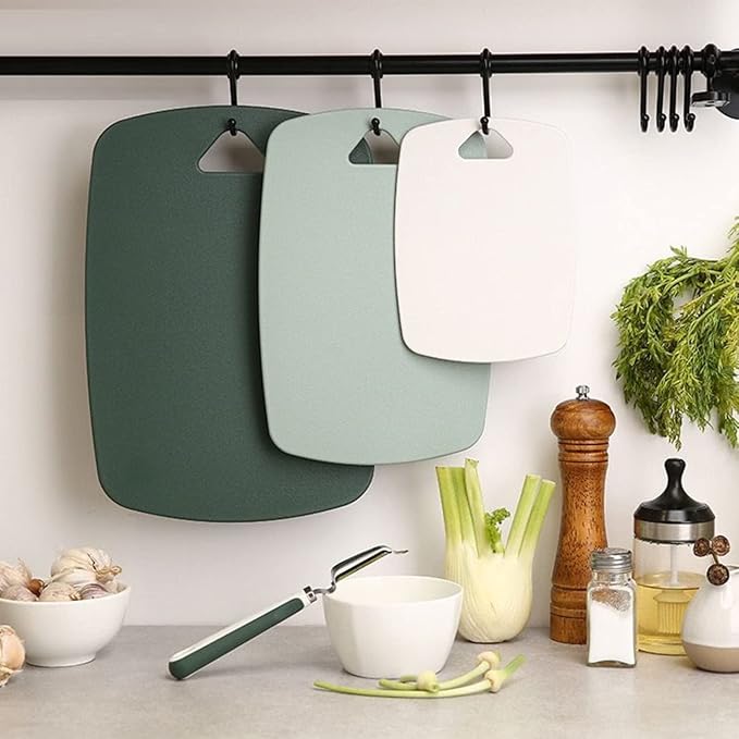Cutting Boards for Kitchen, Plastic Cutting Board Set of 3, Thick Chopping - Image 8