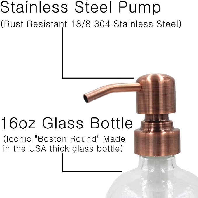 2 Pack Thick Clear Glass Pint Jar Soap Dispenser - Image 3