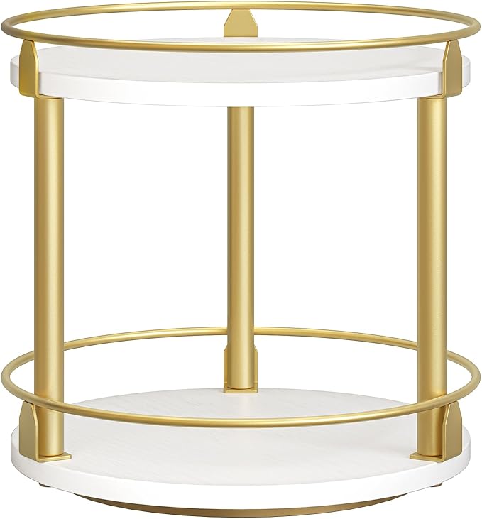 YATINEY Lazy Susan Organizer, Rotating Spice Rack, 2 Tier Spice Turntable by Yatiney