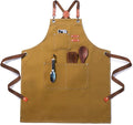 Plus Size Kitchen Apron for Men Women, Cross Back Cotton Canvas Chef Apron by Unknown