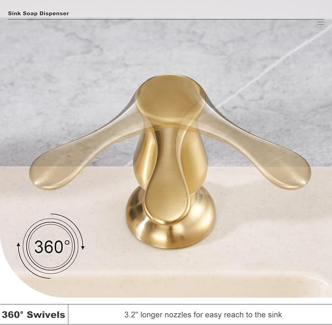 GAGALIFE Kitchen Sink Soap Dispenser Brushed Gold, Under Sink Soap Dispenser - Image 4