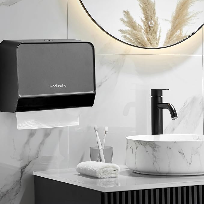 Paper Towel Dispensers Wall Mount, Adhesive/Screws Install, Compact Hand Towel - Image 2