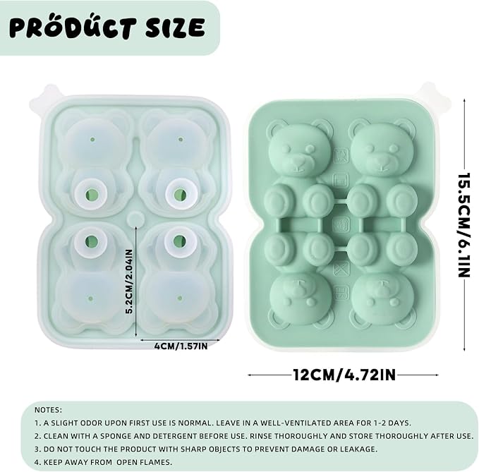 3D Bear Ice Cube Mold, Large Ice Cube Trays - Image 2
