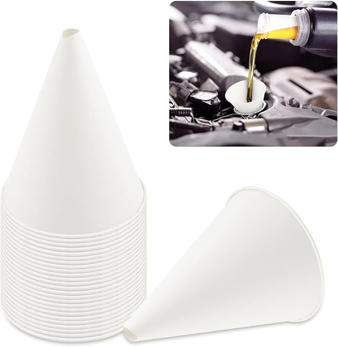 25PCS Disposable Funnels for Automotive Use, 6 oz Paper Engine Oil Funnel for by Unknown