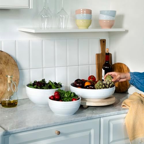 STAUB Ceramic 2-pc Nested Mixing Bowl Set - White