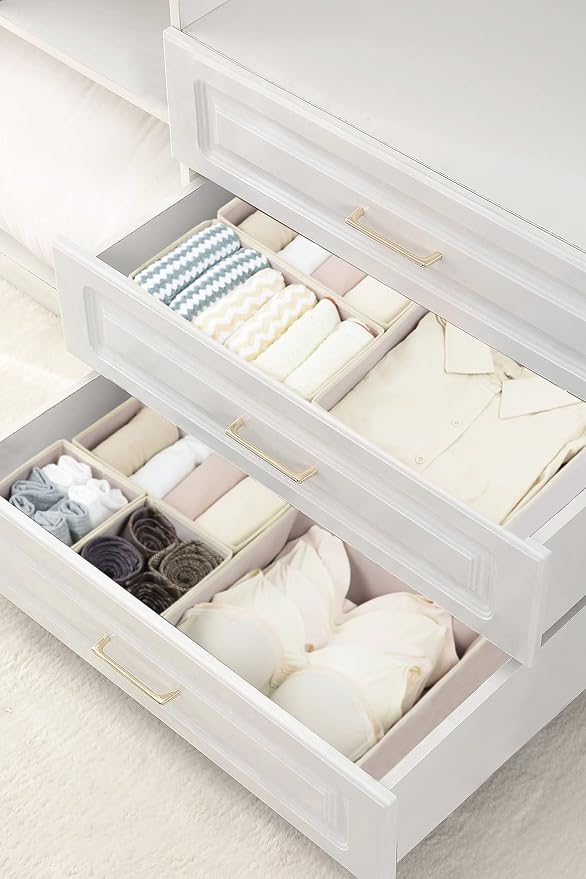 Fordonral 12 Pack Drawer Organizer Clothes, Foldable Fabric Dresser Organizer - Image 6