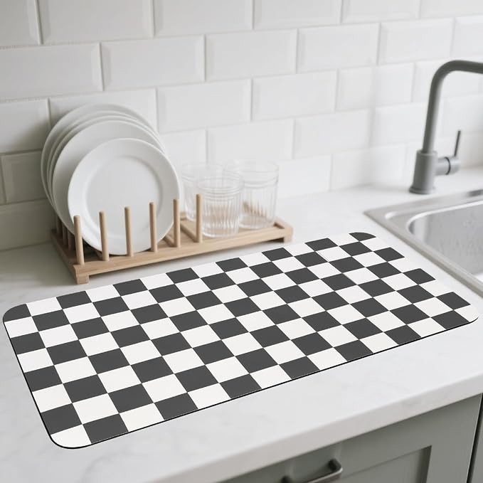 CooRug Checkered Dish Drying Mat by CooRug