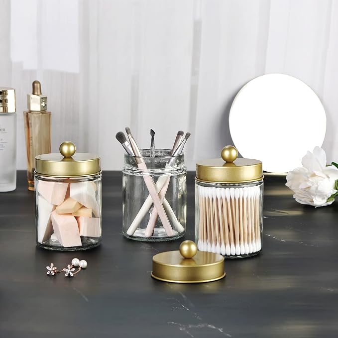 Apothecary Jar Canisters Bathroom Vanity Organizer - Image 7