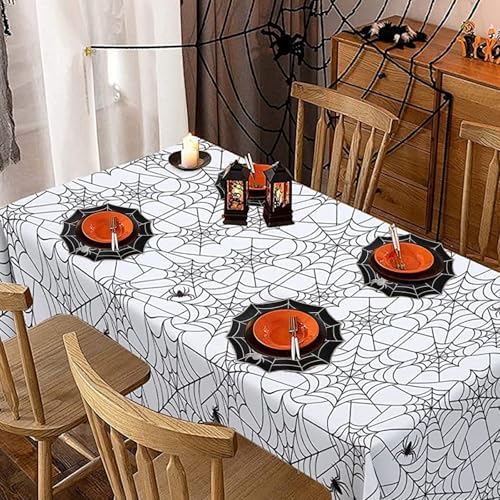 Spider Web Halloween Placemats Set of 6,Black Cloth Table Mats