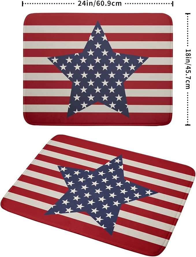 Blue Star Patriotic July of 4th Dish Drying Mat - Image 2