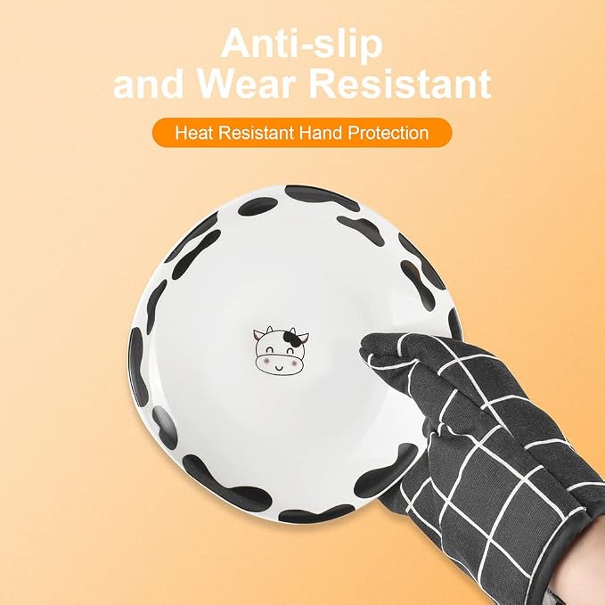 AUAUY Oven Mitts and Pot Holders 6PCS Set, 392°F Heat Resistant Cooking Gloves - Image 4
