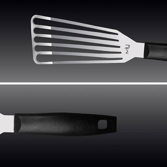 MIU Fish Spatula Stainless Steel, Slotted Flexible Metal, Lightweight Barbecue - Image 9