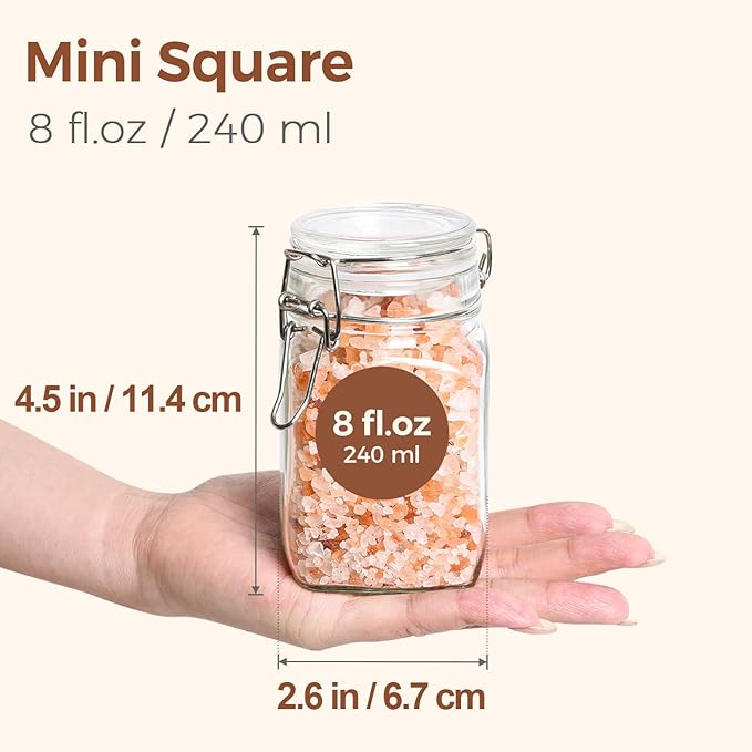 ComSaf Set of 12 Square Glass Jars - Image 2
