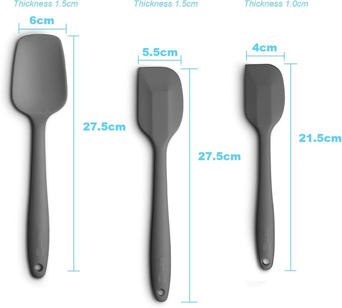 Silicone Spatula 3‑Piece Set Heat Resistant 600°F Non‑Stick Rubber Spatulas - Image 2