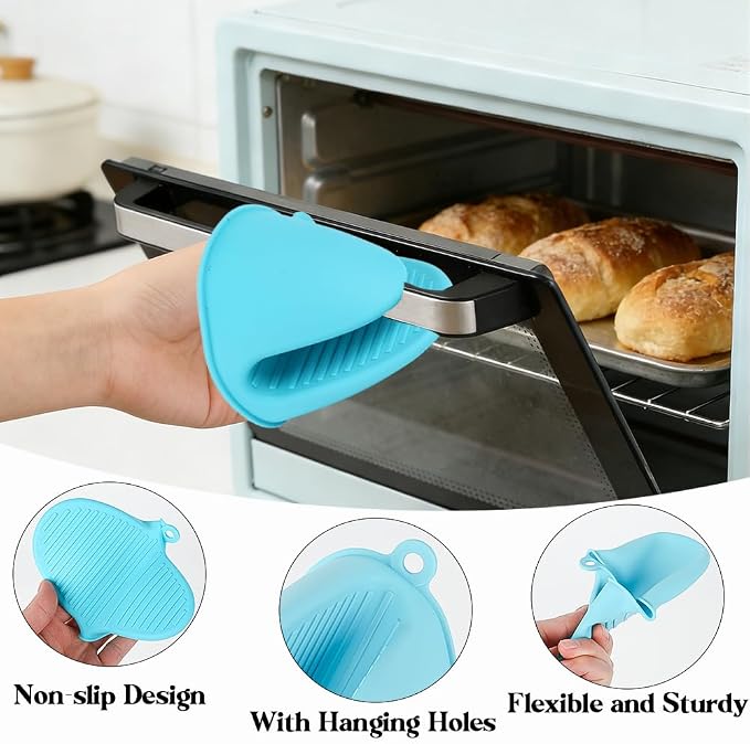 4 PCS Silicone Oven Mitts Heat Resistant Mini Oven Gloves - Image 4