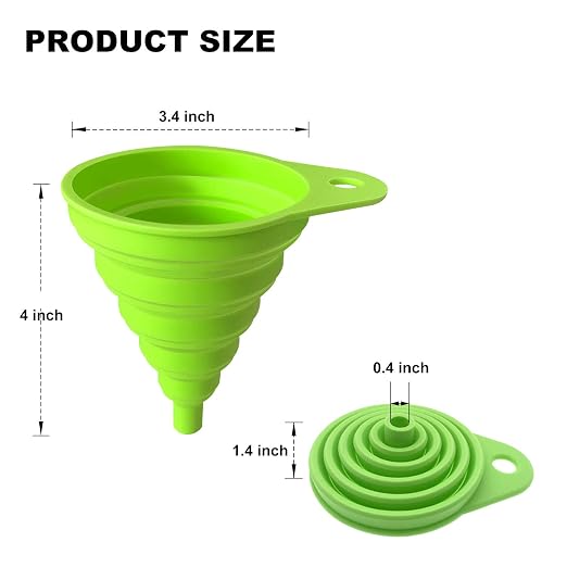 Funnels for Kitchen Use, Food Grade Silicone Collapsible Kitchen Funnel - Image 2