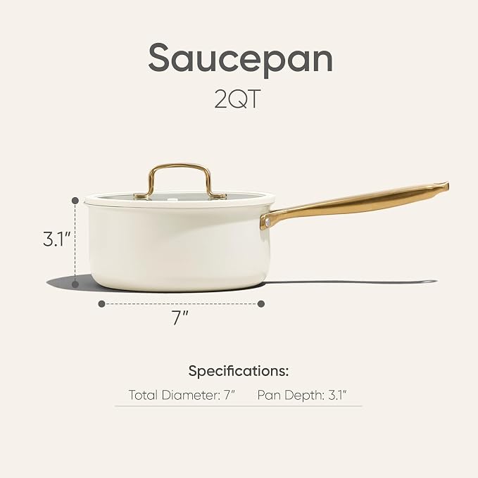 CAROTE 2Qt Stainless Steel Saucepan, Non-Toxic Cookware - Image 2