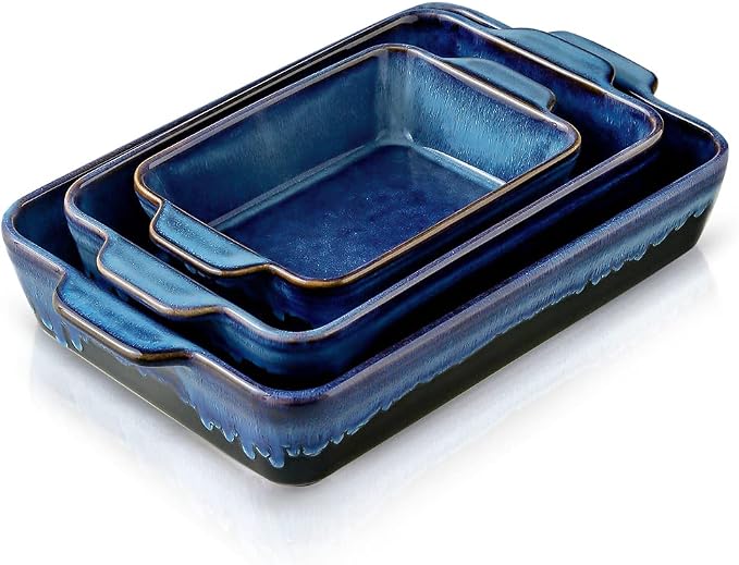 KOOV Bakeware Set, Ceramic Baking Dish, Rectangular Casserole Dish, Lasagna Pan by KOOV