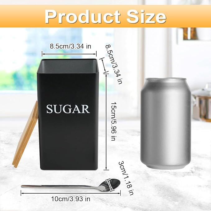 3 Pcs Tea Coffee Sugar Canisters, Food Storage - Image 2