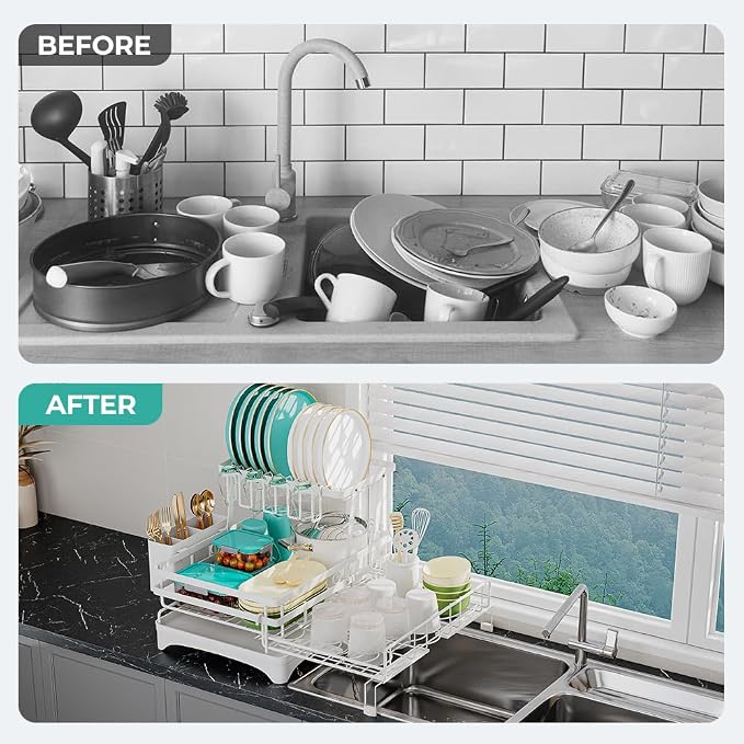 2 Tier Large Dish Drying Rack - Image 6