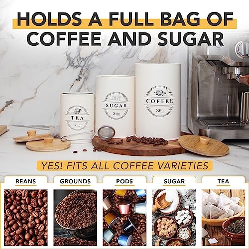 Airtight Tea, Coffee and Sugar Container Set - Stackable Kitchen